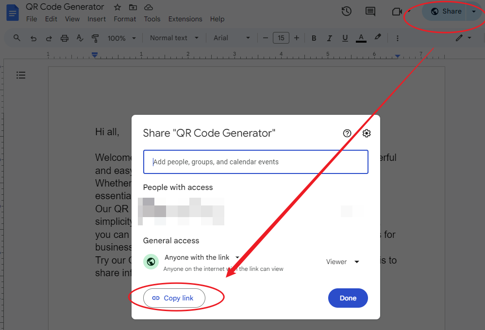 Google Doc.png এর লিঙ্ক কপি করুন