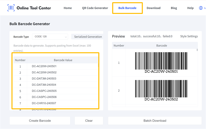 bulk barcode generator বাল্ক বারকোড জেনারেটর