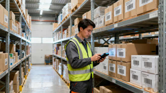 barcode scanning in the warehouse গুদামে বারকোড স্ক্যানিং