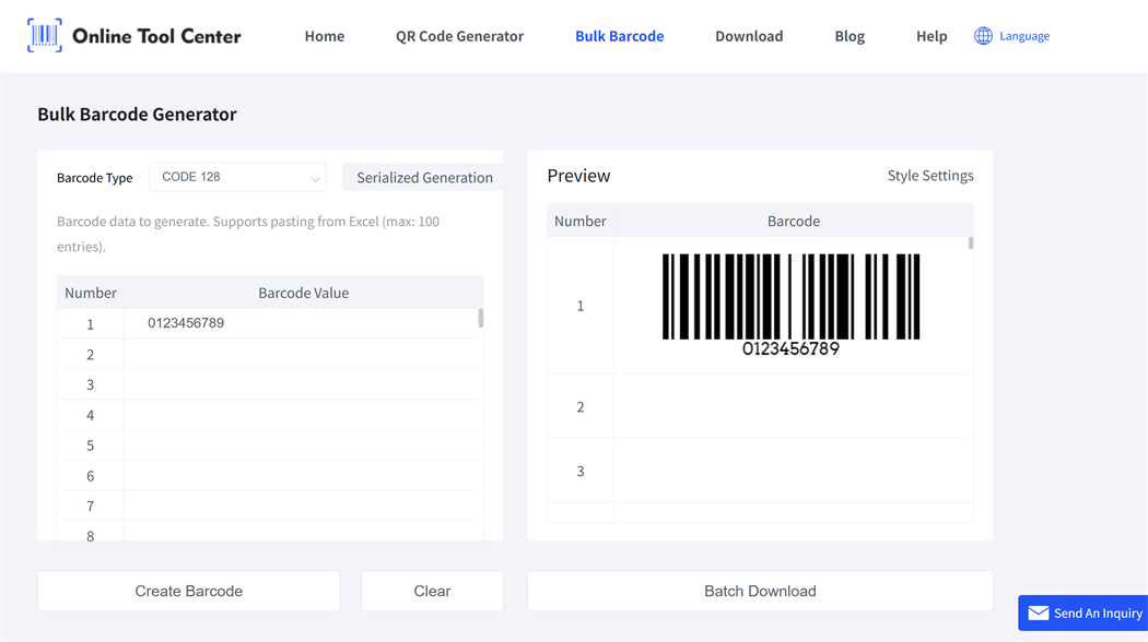 bulk barcode generator বাল্ক বারকোড জেনারেটর