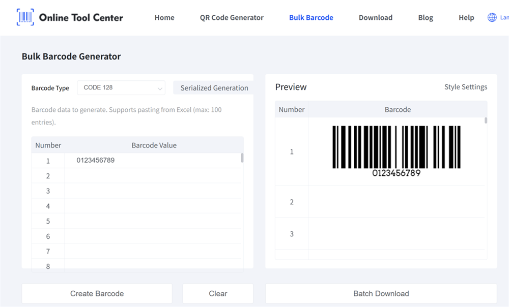 bulk barcode generator বাল্ক বারকোড জেনারেটর