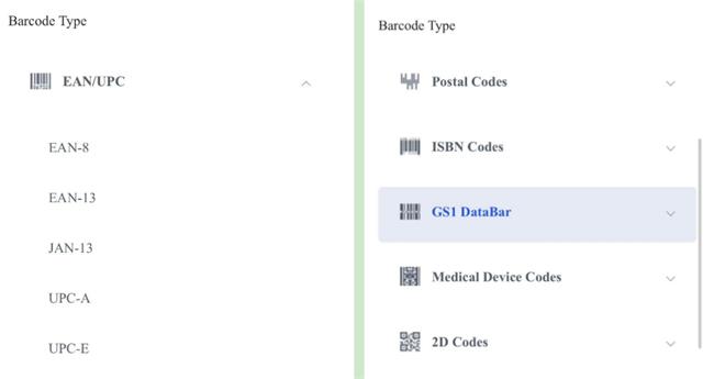 বারকোড টাইপ