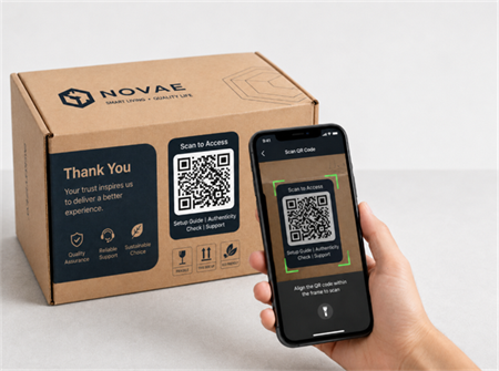 প্যাকিং বক্সে QR কোড স্ক্যান করুন